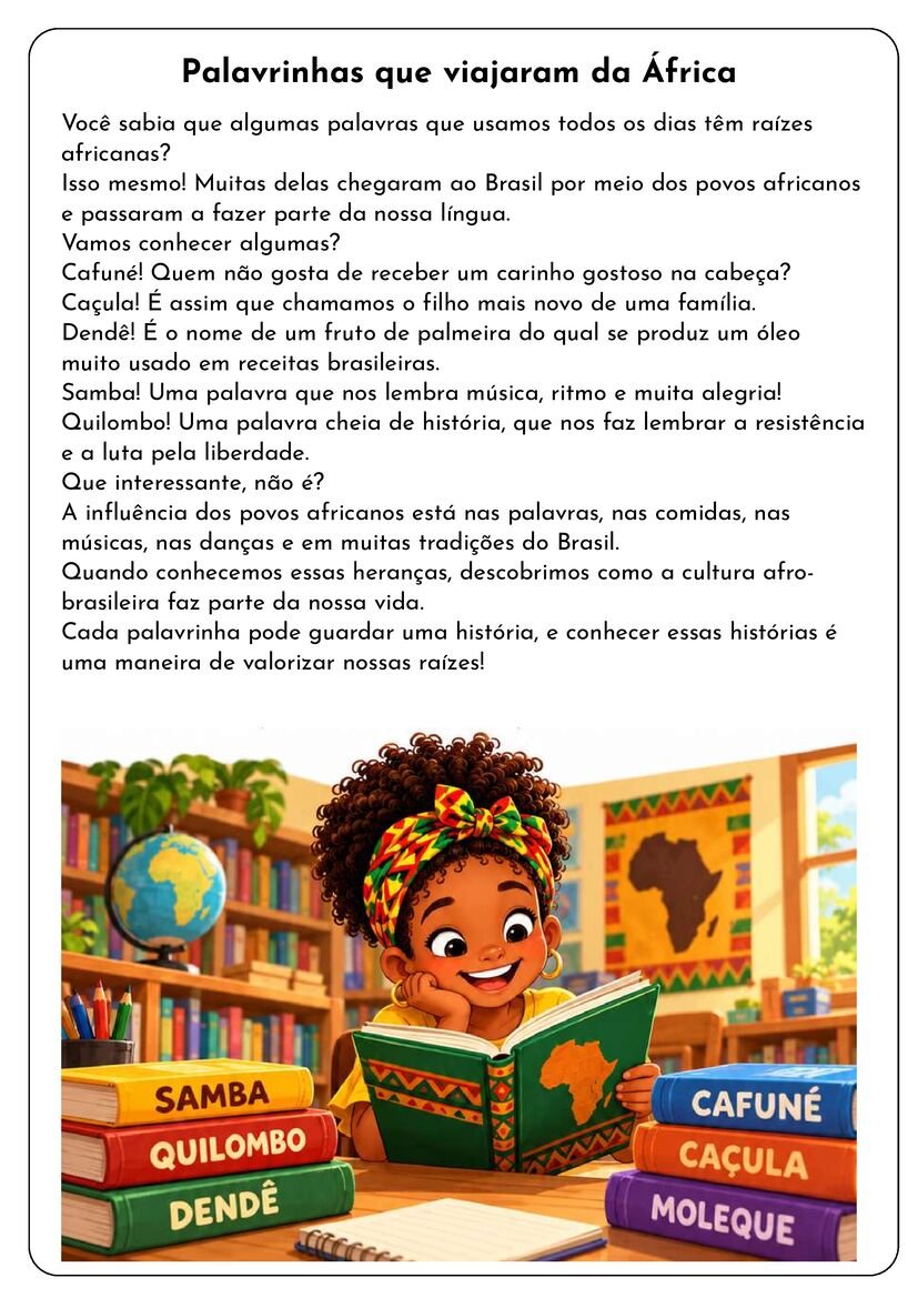 Textos sobre Consciência Negra para Educação Infantil educação infantil página 6